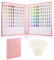 Segbeauty Nail Affichage Graphique Couleur, 216 Colores, avec 240 Faux Ongles, Présentoir Nuancier pour Vernis à Ongles, Pratique Nail Salon Professionnel Nuancier, Texture Ananas, Rose