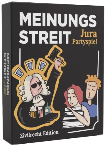 Meinungsstreit - Jura Partyspiel Zivilrecht Edition mit 70 Karten, ideal für Partys, Vorglühen, Geburtstage oder als Geschenk für Studenten und Juristen. Das perfekte Anwalt Geschenk
