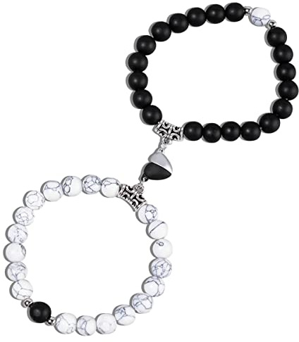 Fantasyon 2Pcs Magnetic Couple Bracelets,Matching Mutual Attraction Bracele | Forever relationship long distance bracelets, couple gifts for boyfriend girlfriend lover his hers best friend