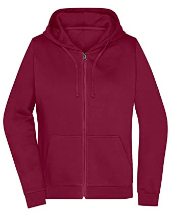 James & Nicholson Damen Basic Kapuzen-Sweatjacke - Leicht taillierte Sweatjacke mit Kapuze
