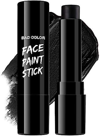 Halloween Peinture Visage Noir, Peinture Corporelle Face Paint Stick pour Théâtre, Fêtes, Evénements Scolaires, Carnavals, Clowns, Squelettes, Zombies
