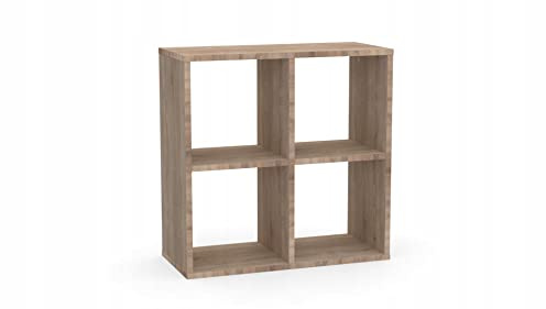 KLX Würfelregal Sonoma 2x2 – Regal Würfel mit 4 Fächern - Raumteiler Regal 67,26 x 67,4 cm - Bücherregal für Wohnzimmerund Büro