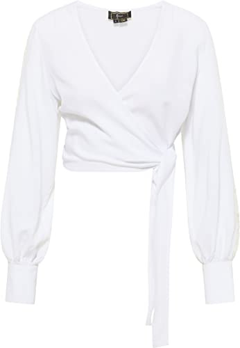 CARNEA Damen Wickeltop 19123098-CA04, Weiss, M