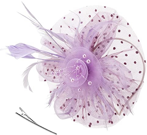 AQOKKA Women Fascinators Hats Flower Fascinators with Headband and Clip Tea Party Headwear for Women and Girls