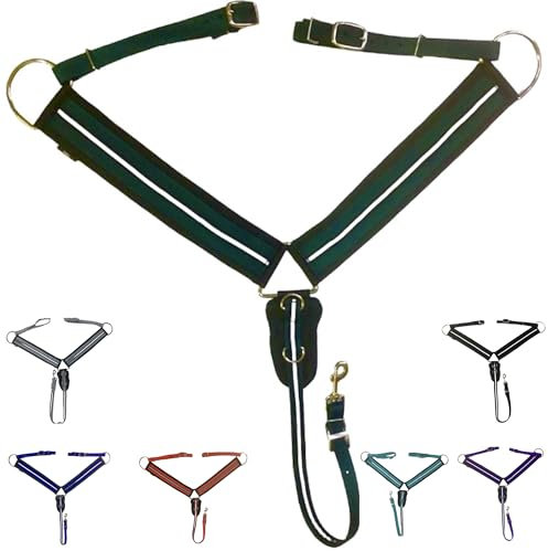 Majestic Ally Brusthalsband, Nylon, Neopren, gepolstert, reflektierend, 7,6 cm breit, Schwarz, Jägergrün, Größe L