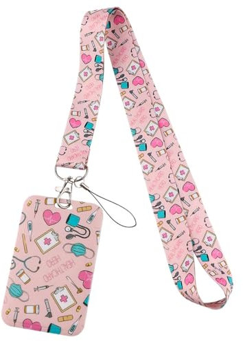 WKRTDY Ausweishalter mit Umhängeband - Ideal für medizinische Krankenschwestern, Büro, Schule, Damen und Herren zum Tragen von ID-Karten und Handys