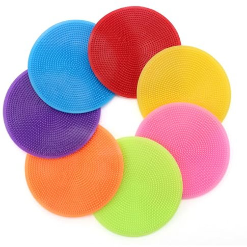 7PCS Esponjas de Silicona para Cocina, Cepillo Limpiar Platos Estropajo de Silicona Multifunción Lavado de Doble Cara para Lavar Platos, Verduras, Frutas, Ducha