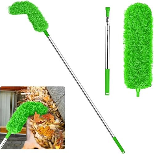 GSCLZ Gutter Cleaner Gutter Cleaning Brush Roofing Tool with Telescopic Extendable Pole 8.2Ft Guard Cleaner Tool Easy Remove Leaves For Cleaning Gutter
