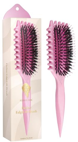 Bounce Curl Define EdgeLift Brush, 5-in-1 Tool for Effortlessly Defined Curls, Waves & Coils, Reduces Frizz - Pink