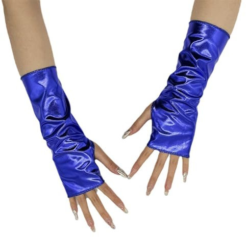 Zgehnao Handschuhe, Handgelenkverlängerung, Handschuhe, Party, Abendessen, Kleid, Damenhandschuhe, einfarbig, fingerlose Handschuhe, Hochzeit, Party, Braut, blau, See dimensional drawing
