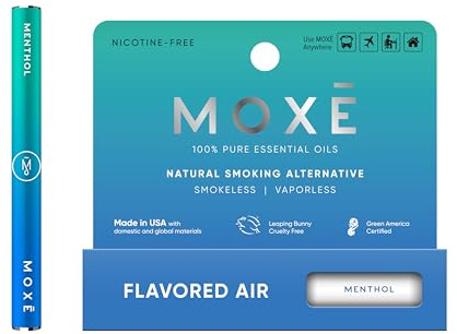 MOXE Natural Menthol Air Inhaler | Non Electric Long-Lasting Flavored Air Refreshing Support | Oral Fixation Menthol Essential Oils, Craving Relief