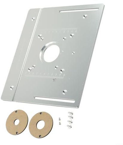 Mesa de fresado para inserción, fresadora de madera de aleación de aluminio, máquina de corte de tablero abatible, herramienta auxiliar de grabado con calibre de inglete de 85 x 85 mm/60 x 70 mm
