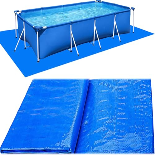 WINOK Pool-Bodentuch, Bodenschutztuch für oberirdische Pools, faltbarer Schwimmbad-Bodenschutz, Bodenschutz für Schwimmbäder (240 x 340 cm)