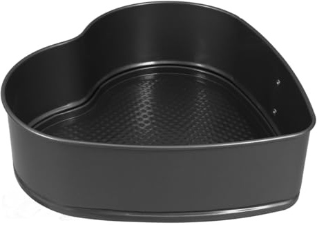 Hemobllo Stampo Per Torta a Blocco a Forma Di Cuore Tortiere Teglia Per Ciambelle Stampo in Silicone a Cuore Per Torte Da Forno Tortiere Piccola Torta Nero Acciaio Al Carbonio
