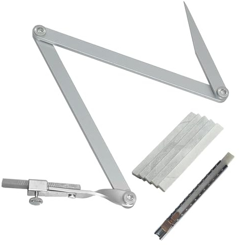 ZGTools Contour Radius Marker - Up to 24 Radius, Aluminum Radius Marker with 5 Soap Stone & SoapStone holder, Foldable Pocket-Size Standard Radius Marking Tool