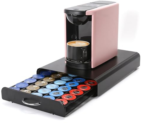 SYSYLY Kapselhållare för kapslar, kapsellåda, metall, kaffekapselhållare, kapseldispenser, stativ, kaffekapselställ, lådställ, stapelstativ.