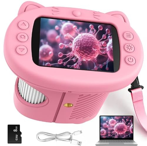 Yidoroye 1000X 2.4 HD Handheld Digital Microscope for Kids, STEM Toys for 3-15 Year Old Boys Girls Gifts Birthday Presents, Portable Miniscope with Photo & Video Edu Gift USB Rechargeable