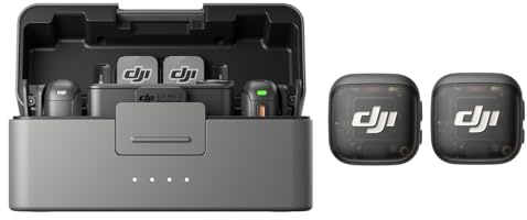 DJI Mic 3 (4 Sender + 1 Empfänger + Ladeschale), drahtloses Mini-Mikrofon für iPhone/Kamera/Android, Mehrpersonenaufnahme, verlängerte Laufzeit, Lavalier-Mikrofon