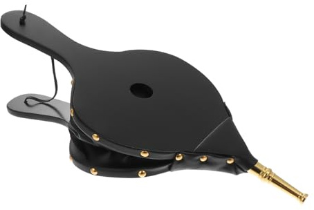 BUGUUYO Soplador Manual Portátil de Aire para Barbacoa y Chimenea Fuelle de Madera con Tubo Dorado Herramienta Reutilizable para Encendido Rápido Camping y Barbacoas