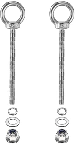PATIKIL 2 Pcs M6 x 80mm Boulon À Œil À Épaulement 304 Acier Inoxydable