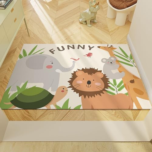 Alfombra Cocina 50X80Cm+50X160Cm León Amarillo Modernas Lavables Alfombras De Cocina Antideslizantes, Antiincrustante, Duradero,Anti Fatiga para Salón, Dormitorio,Baño, Pasillo