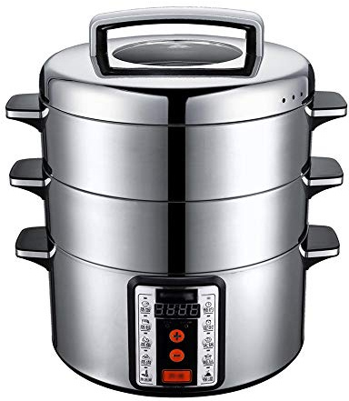 HPTHLY Vaporera Eléctrica Multifunción para El Hogar, Gran Capacidad, Vaporera para Mariscos, Olla Grande De Múltiples Capas para Cocinar Alimentos.