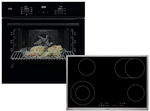 AEG AB23B Set Backofen BE1100B + Glaskeramikkochfeld HK834060XB