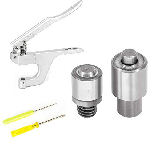 Trimmen Shop Ösen-Tülle mit Fixierwerkzeug, für Lederhandwerk, Vinyl-Banner und zum Tuch-Reparieren , metall, silber, Plier + 5mm Fixing Die