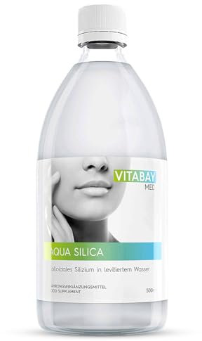 Vitabay Aqua Silica 500 ml • Organisch kolloidales Silizium in levitiertem Wasser • Wichtiges Element für Haut, Haare und Nägel • Vegan • Made in Germany