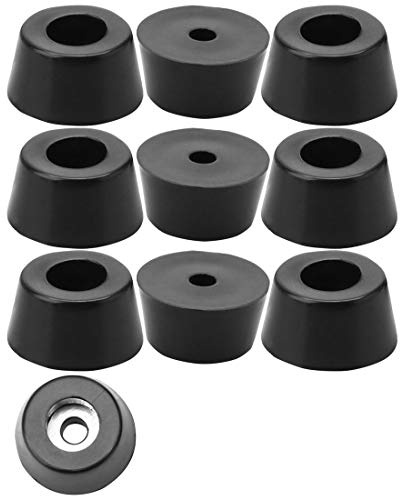 sourcing map 10pcs Rubber Feet Bumper Buffer Feet Furniture Leg Cutting Board Laptop Pads Anti-Slip with Metal Washer, D15x12xH8mm