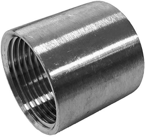 Doppel Muffe Verbinder Kupplung aus V4A Edelstahl 1 Zoll IG x IG Innengewinde Innendurchmesser 30mm Gewinde Fitting Trinkwasser geeignet Rohr Verschraubung Verbindung VA INOX