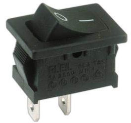 Electro DH Pulsador Basculante 1Cto. 10A/250Vac Off-ON Negro