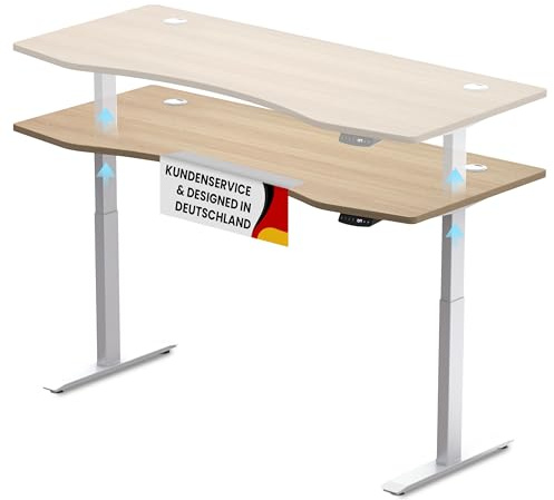 Duke-Handel® Elektrisch Höhenverstellbarer Schreibtisch [ERGONOMISCHER STEHTISCH] - inkl. Memory Funktion und Anti-Kollision Technologie - Tischplatte 180x80cm