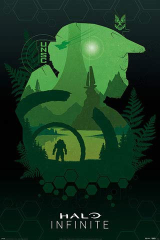 empireposter Halo - Infinite - Lakeside - Games Poster - Grösse 61x91,5 cm + 2 St Posterleisten Alu 63 cm