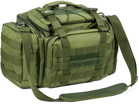 Dr.Fish Sac de Pêche pour Le Rangement, Grand Fourre-Tout Multi-Poches, Résistant à l'eau pour Pêche, la Randonnée, la Chasse, Le Camping, Les Voyages 41 x 28 x 24 cm, Vert