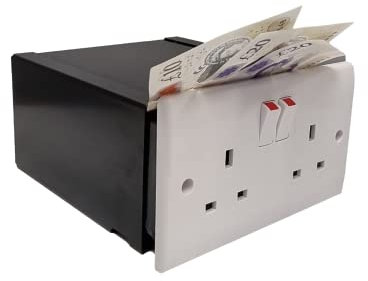 Imitation Double Plug Socket Secret Wall Safe Modern Finish Valuables Cash Jewellery Safe Stash Diversion Security Box