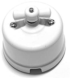 F Line Interruptor-conmutador de superficie de porcelana blanca con lazo