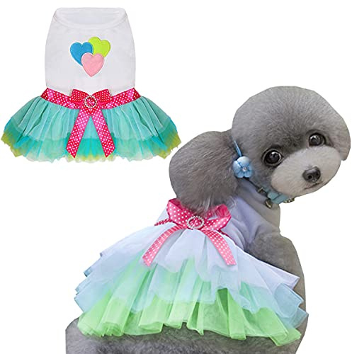 Hundklänning lyxig valpkjol hundkläder prinsessklänningar bröllop aftonklänning tutu kjol röda läppar rosett klänning för liten hund flicka (XXL, grön)