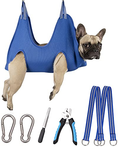 Kkiimatt 10 i 5 husdjur grooming hängmatta sele med nagelklippare, hund nagelhängmatta, hund grooming sling
