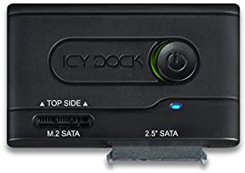ICY DOCK 1x 2,5 SATA oder 1x M.2 SATA SSD zu USB 3.2 Gen1 externer Adapter 5Gbps Kabel inklusive - EZ-Adapter MB031U-1SMB