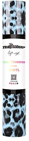 TECKWRAP Animal Print Heat Transfer Vinyl Rolle - HTV Iron On Flex Folie 152 cm x 30 cm (Blue Leopard)