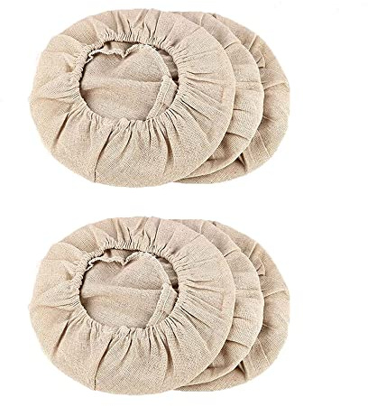 Bread Proofing Basket Cloth Liner, 2 Sizes 6 Pcs Baking Dough Baskets Cover Linen Liner Cloth, Round and Oval for Baking Supplies (9'' or 10'')