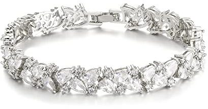 EVER FAITH Tennis Armband Cubic Zirkonia vergoldet Teardrop Strass Braut Armkette für Damen Prom Party