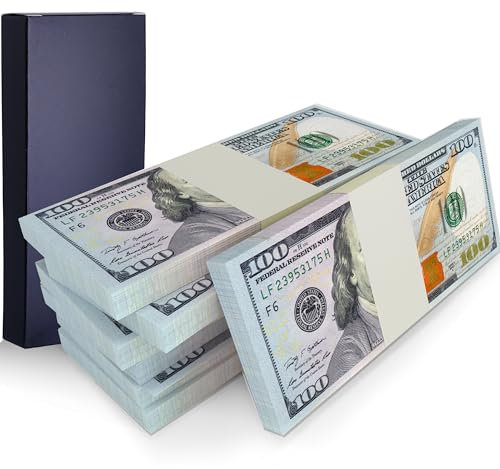 Spielgeld für Videoaufnahmen - Kinder 100$ x 100 Dollar Scheine mit Geschenkverpackung Fake Geld 10.000$ Money Geld Geschenk Geldscheine falschgeld für Party, Geburtstagsparty , Videoaufnahmen