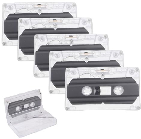5 Pieza Cassette de Audio,Casete de Cinta vacío,Cintas de Casete de Audio en Blanco,Casetes de Audio de bajo Ruido,Cintas de Cassette En Blanco,para Conferencias, Seminarios, Grabaciones Diarias
