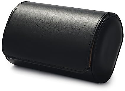 Oirlv Pu Pelle 2 Fessure Scatola Orologi, Scatola porta Orologi Uomo,Per Viaggio,Natale,Anniversario,Compleanno(Nero)