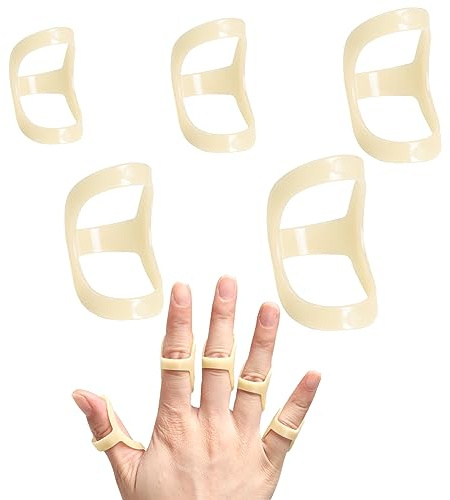 CLDURHGE 5 Pezzi Stecca per Dito Ovale Protezione per Le Dita per artrite Dito a Martello Supporto per Dito grilletto Stecca per Dito raddrizzatore per Dita tutore