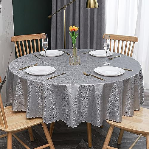 XQSSB Tischdecke Tischwäsche Anti Hot Scratch Lotuseffekt Tischtücher mit Zarten Pastelltönen B Grau Kreisdurchmesser 240cm