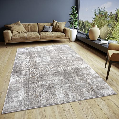 Hanse Home Style Vintage Teppich – Orientalischer Kurzflor Wohnzimmerteppich im Vintage Look, Orient-Teppich Läufer für Schlafzimmer, Esszimmer, Wohnzimmer, Flur – Grau Braun, 160x235cm
