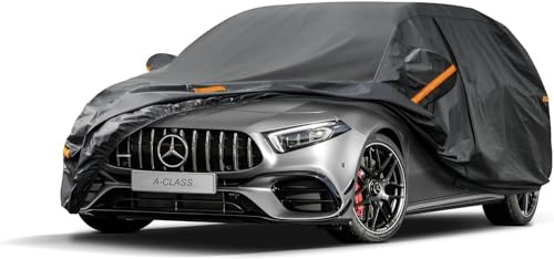 Kayme Funda Coche Exterior, Compatibles con Mercedes Benz Clase A (2012-2025), Cubierta para Coche Impermeable Anti-UV Antipolvo de 7 Capas, Cubre Coche con Cremallera y Forro de Algodón.